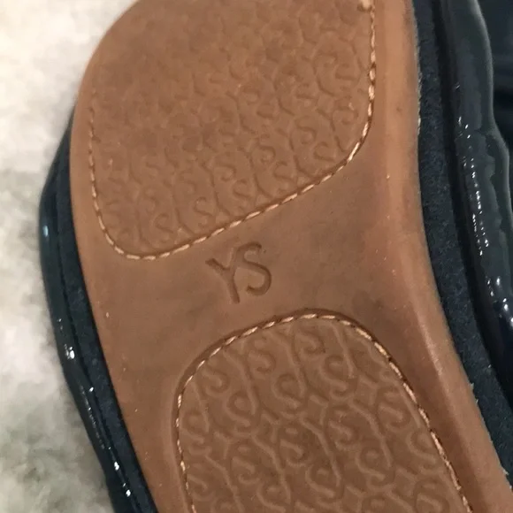 Yosi Samra Flats Girls 1 Youth Blue Patent Leather Ballet Flats Slip On Bohemian - Picture 5 of 8